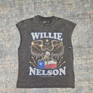 Hollister  Boxy Heavyweight Willie Nelson Graphic Tank